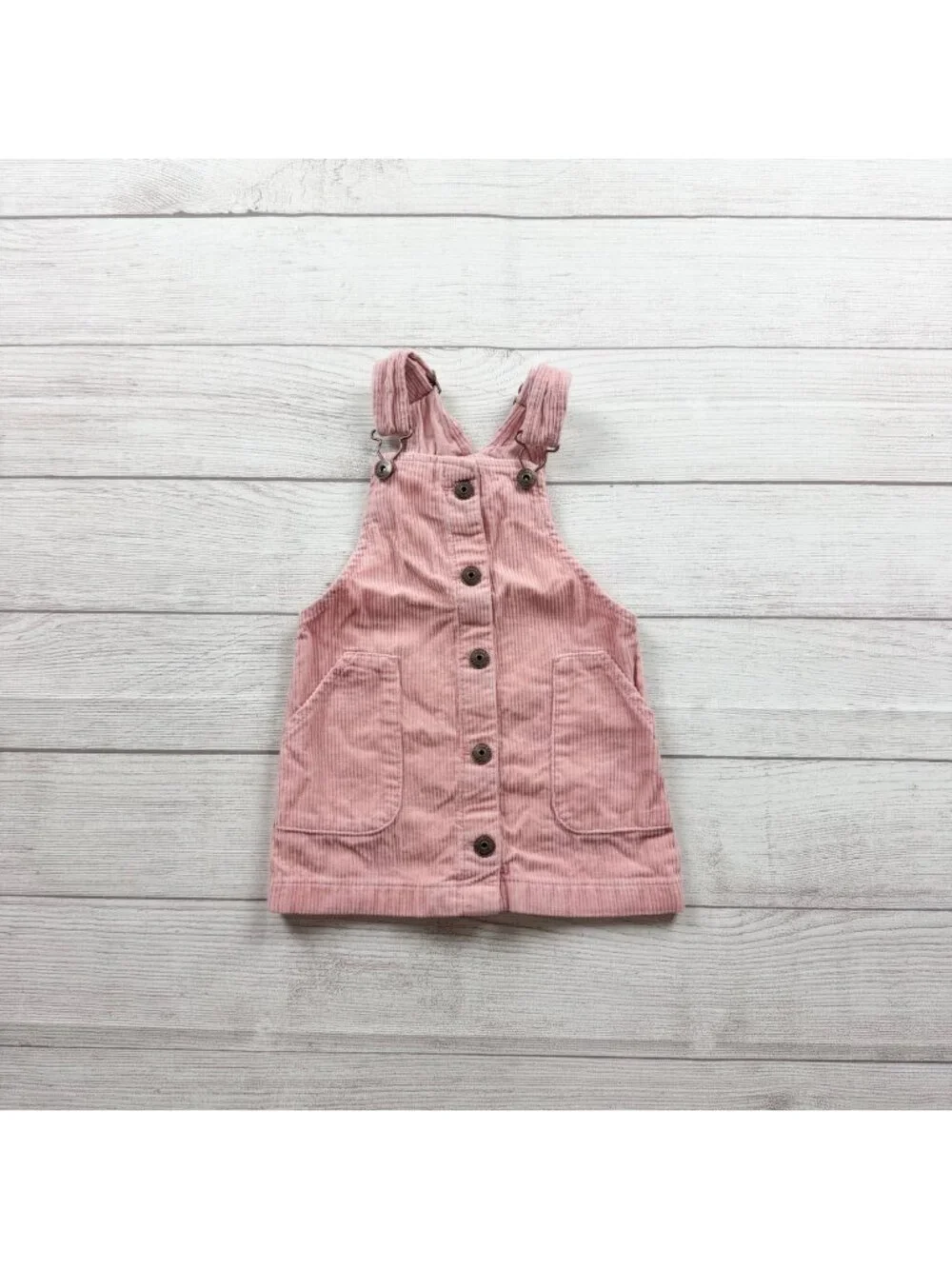 OshKosh BGosh Toddler Pink Corduroy Overalls Skirtalls Pockets Adjustable 2T